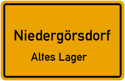 Straßenverzeichnis Niedergörsdorf Altes Lager