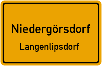 Straßenverzeichnis Niedergörsdorf Langenlipsdorf