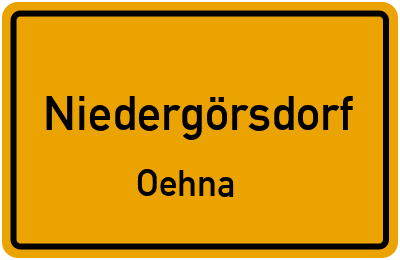 Straßenverzeichnis Niedergörsdorf Oehna
