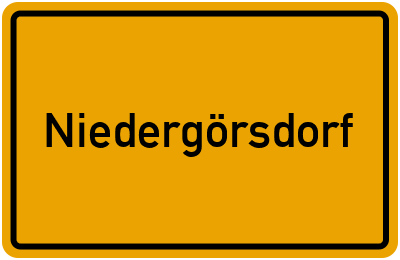 Ortsschild von Gemeinde Niedergörsdorf in Brandenburg