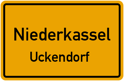 Ortsschild Niederkassel Uckendorf