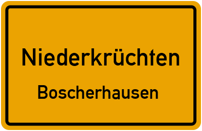Ortsschild Niederkrüchten Boscherhausen