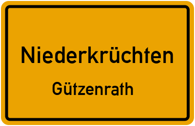 Straßenverzeichnis Niederkrüchten Gützenrath