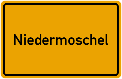 Ortsschild von Gemeinde Niedermoschel in Rheinland-Pfalz