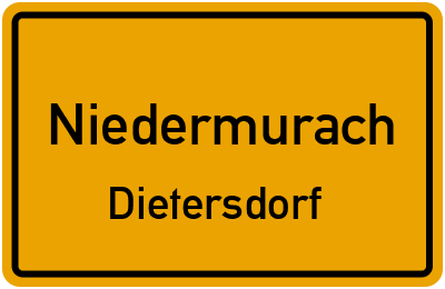 Straßenverzeichnis Niedermurach Dietersdorf