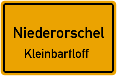 Straßenverzeichnis Niederorschel Kleinbartloff
