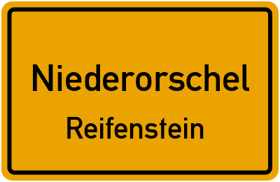 Straßenverzeichnis Niederorschel Reifenstein