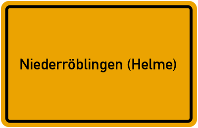 Ortsschild von Gemeinde Niederröblingen (Helme) in Sachsen-Anhalt