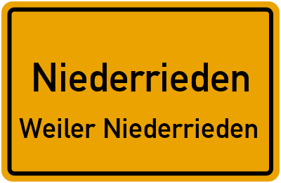 Straßenverzeichnis Niederrieden Weiler Niederrieden