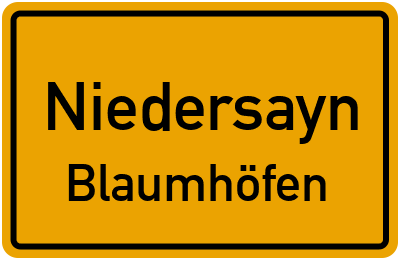Straßenverzeichnis Niedersayn Blaumhöfen