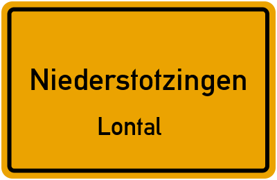 Ortsschild Niederstotzingen Lontal