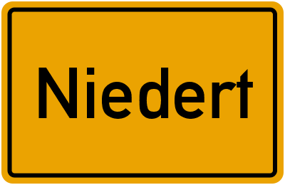 Ortsschild von Gemeinde Niedert in Rheinland-Pfalz