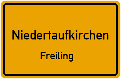 Ortsschild Niedertaufkirchen Freiling