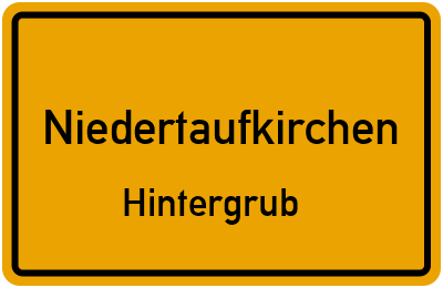 Ortsschild Niedertaufkirchen Hintergrub