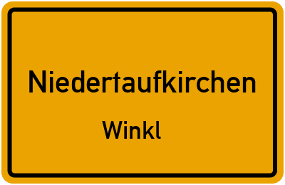 Ortsschild Niedertaufkirchen Winkl