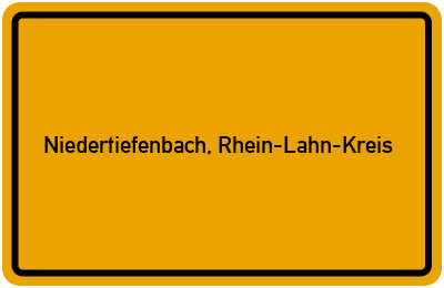 Ortsschild von Gemeinde Niedertiefenbach, Rhein-Lahn-Kreis in Rheinland-Pfalz