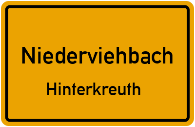 Ortsschild Niederviehbach Hinterkreuth