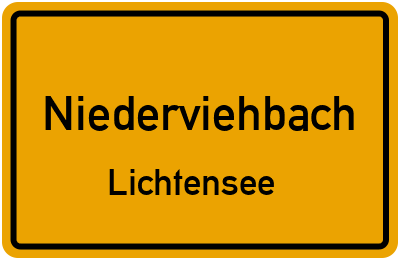 Ortsschild Niederviehbach Lichtensee