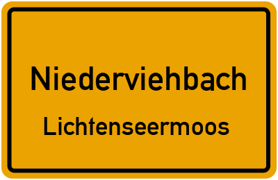 Ortsschild Niederviehbach Lichtenseermoos
