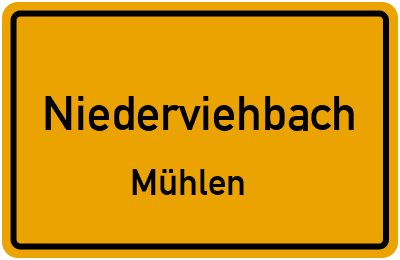 Ortsschild Niederviehbach Mühlen