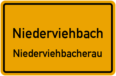 Ortsschild Niederviehbach Niederviehbacherau
