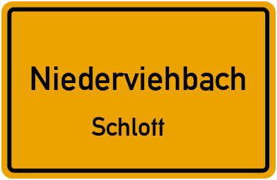 Ortsschild Niederviehbach Schlott