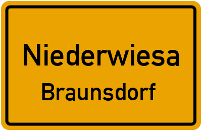 Ortsschild Niederwiesa Braunsdorf