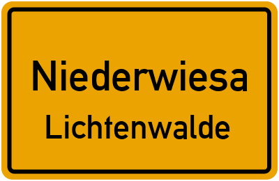 Ortsschild Niederwiesa Lichtenwalde