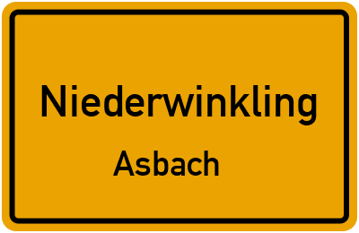 Ortsschild Niederwinkling Asbach
