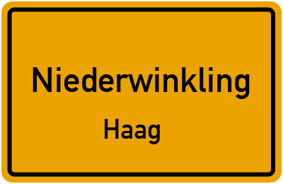 Ortsschild Niederwinkling Haag