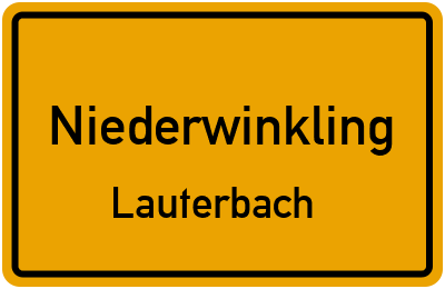 Ortsschild Niederwinkling Lauterbach