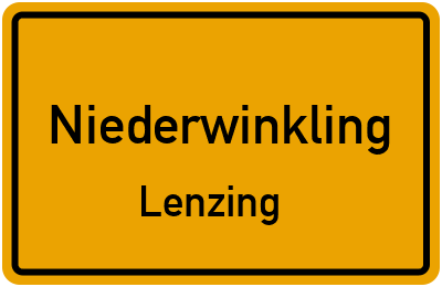 Ortsschild Niederwinkling Lenzing