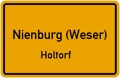 Ortsschild Nienburg (Weser) Holtorf