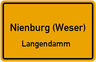 Ortsschild Nienburg (Weser) Langendamm