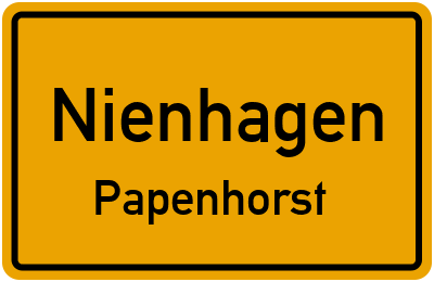 Ortsschild Nienhagen Papenhorst