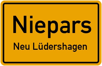 Straßenverzeichnis Niepars Neu Lüdershagen