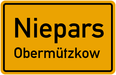 Straßenverzeichnis Niepars Obermützkow