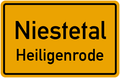 Ortsschild Niestetal Heiligenrode