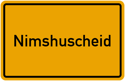Ortsschild von Gemeinde Nimshuscheid in Rheinland-Pfalz