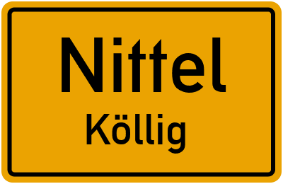 Ortsschild Nittel Köllig