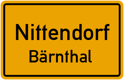 Ortsschild Nittendorf Bärnthal