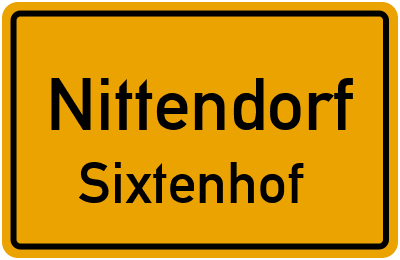 Ortsschild Nittendorf Sixtenhof