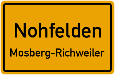Ortsschild Nohfelden Mosberg-Richweiler