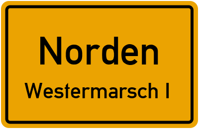 Ortsschild Norden Westermarsch I