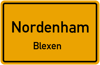 Ortsschild Nordenham Blexen