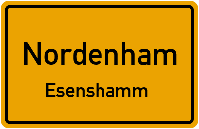 Ortsschild Nordenham Esenshamm