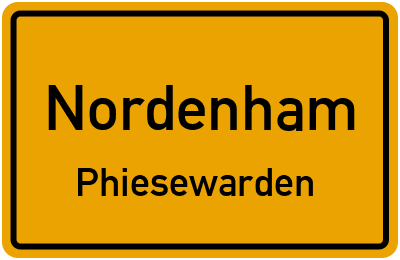 Ortsschild Nordenham Phiesewarden