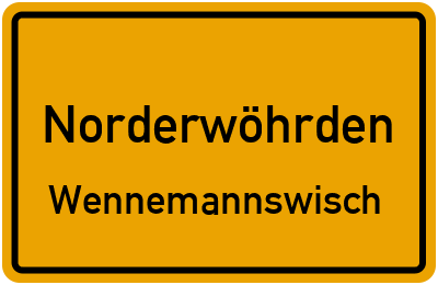 Straßenverzeichnis Norderwöhrden Wennemannswisch