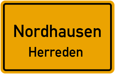 Ortsschild Nordhausen Herreden