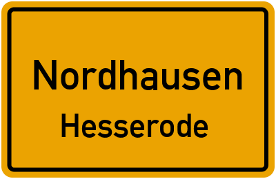 Ortsschild Nordhausen Hesserode